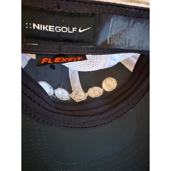 Nike Golf Flexfit Hat Adjustable Mesh Back White & Black Moon Phases Design - Picture 5 of 6